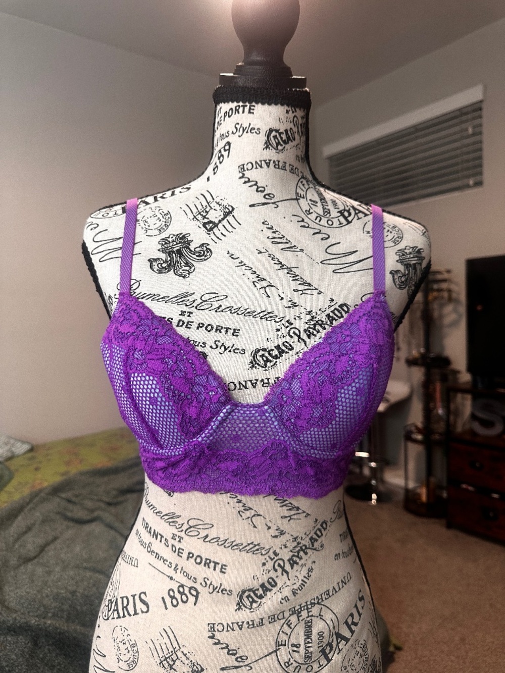 Adorable Bright Purple two tone bra